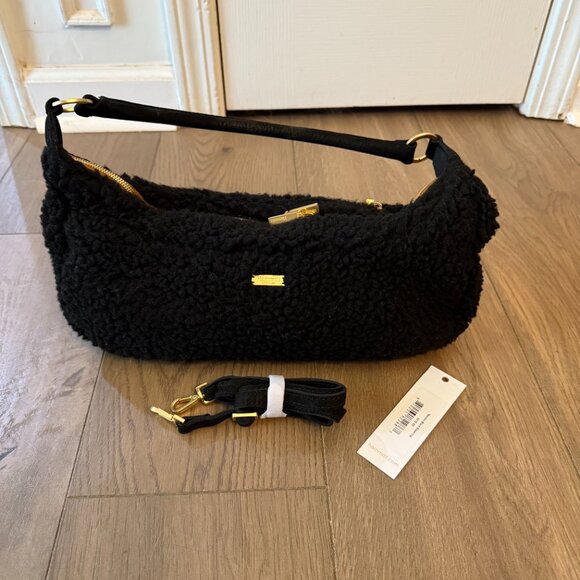 Hammitt Black Sherpa Shearling Becker Shoulder Crossbody Bag EUC - Picture 4 of 9